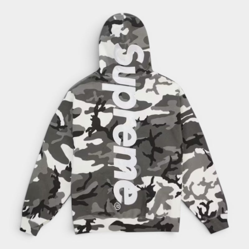 Supreme シュプリーム 2026SS Satin Applique Hooded Sweatshirt　サテンアップリケ フーデッドスウェットパーカー スノーカモ