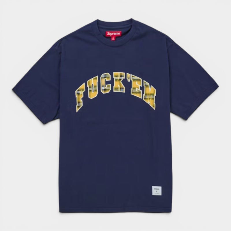 Supreme シュプリーム 2026SS Fuck Em Plaid S/S Top Tシャツ ファックエムプレイド ショートスリーブトップ ネイビー