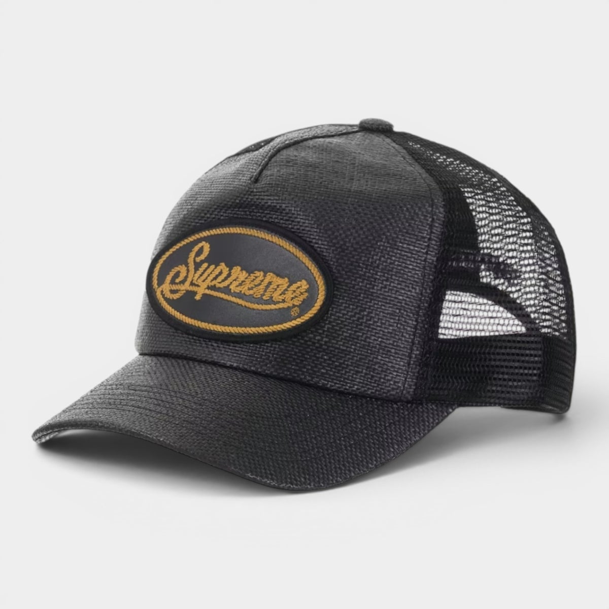 Supreme シュプリーム 2026SS Raffia Mesh Back 5-Panel ラフィアメッシュバック 5パネルキャップ ブラック