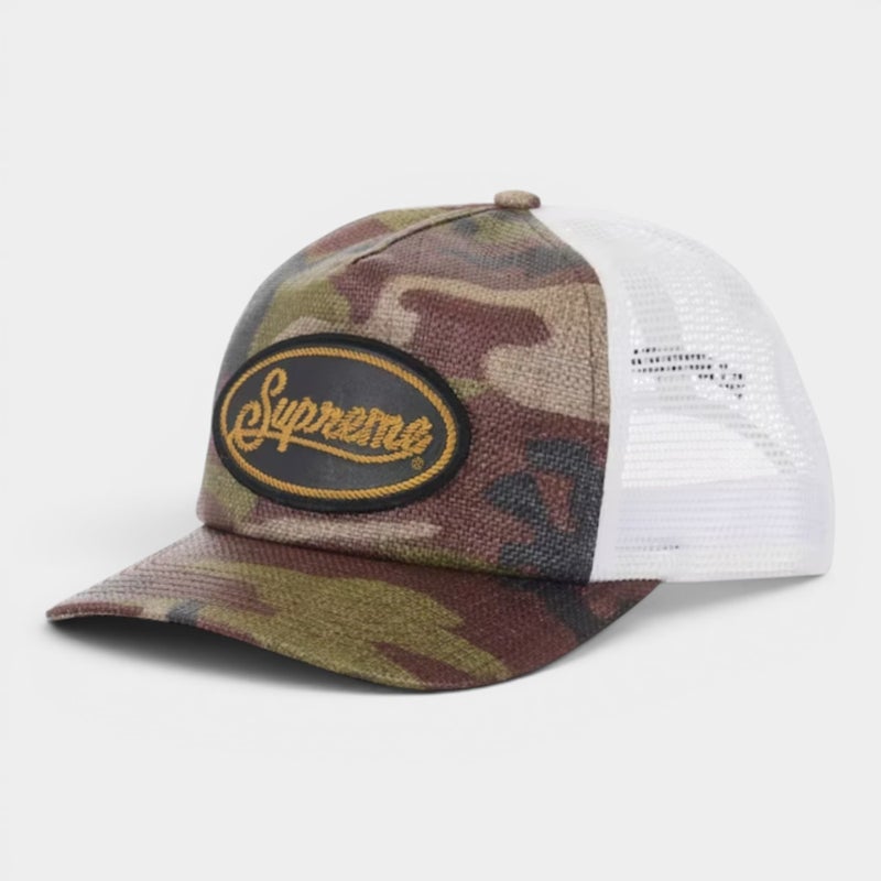 Supreme シュプリーム 2026SS Raffia Mesh Back 5-Panel ラフィアメッシュバック 5パネルキャップ ウッドランドカモ
