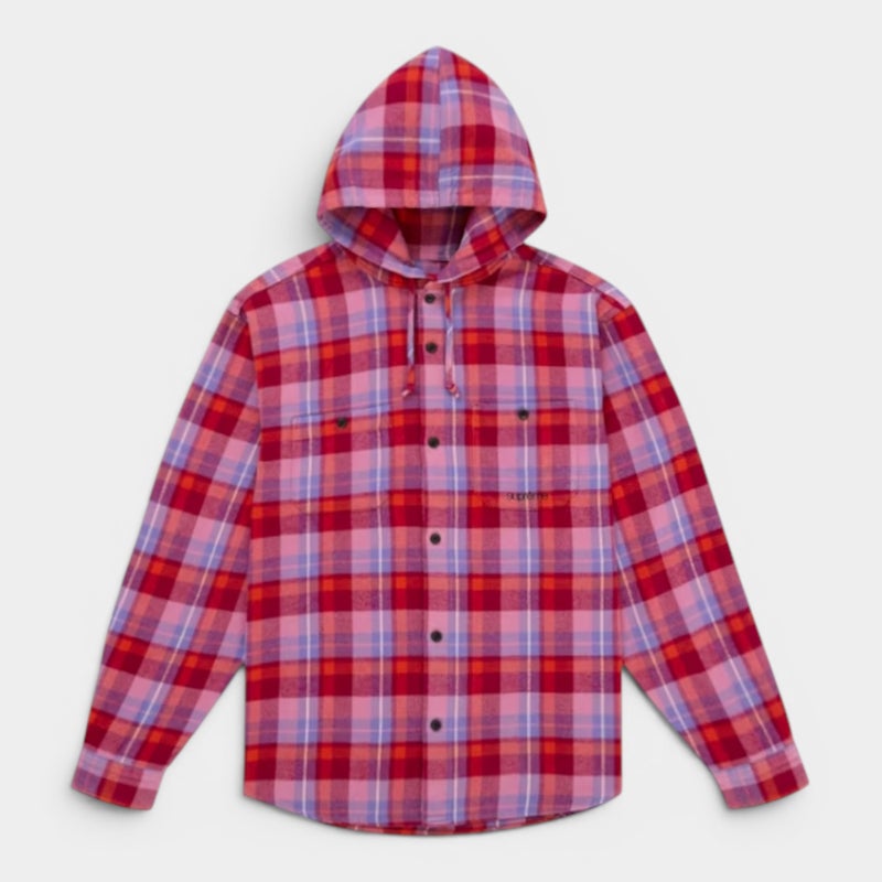 Supreme シュプリーム 2026SS Hooded Flannel Shirt　フーデッド フランネルシャツ　ピンク