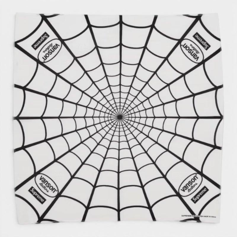 Supreme シュプリーム 2026SS Vanson Leathers Spider-Man Bandana バンソンレザーズ スパイダーマンバンダナ　ホワイト