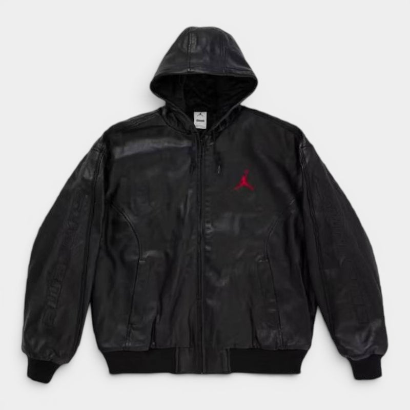 Supreme シュプリーム 2026SS Jordan Hooded Leather Jacket ジョーダン フーデッド レザージャケット ブラック