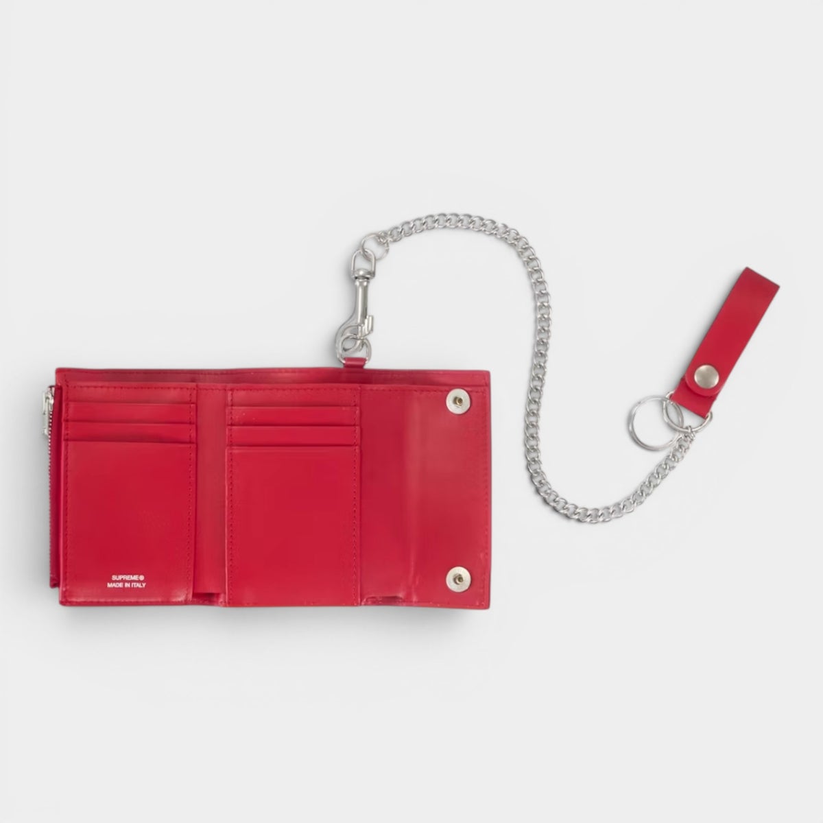 Supreme シュプリーム 2026SS Leather Chain Wallet レザー チェーンウォレット レッド1