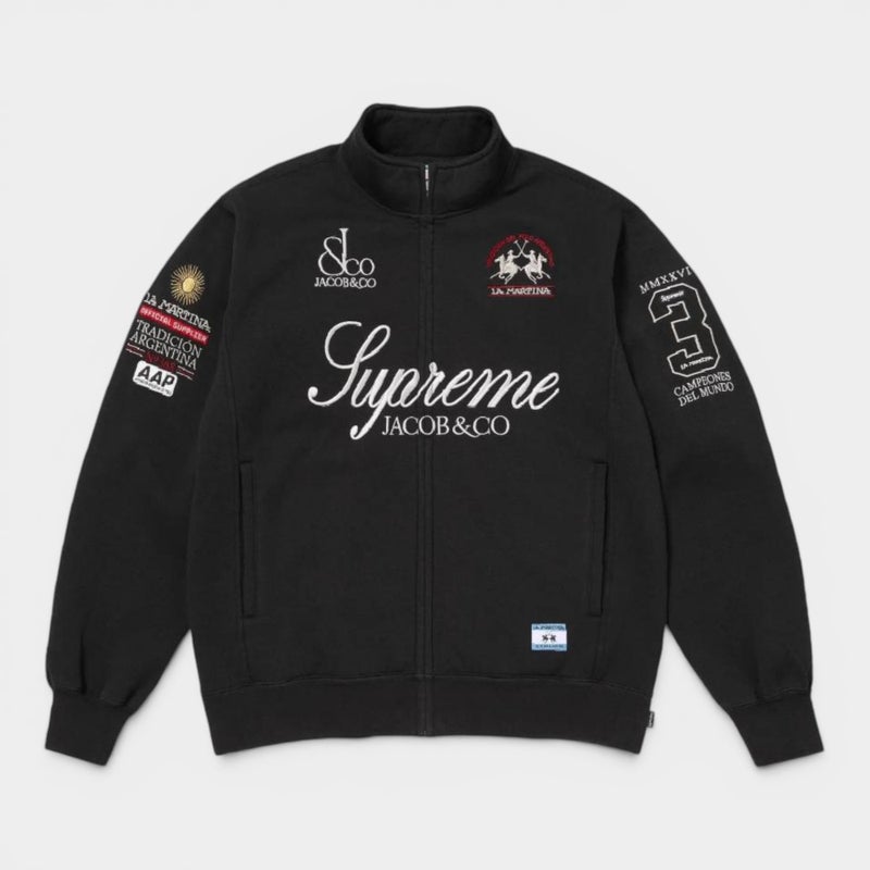 Supreme シュプリーム 2026SS La Martina Zip Up Sweatshirt ラマルティーナ ジップアップスウェット ブラック