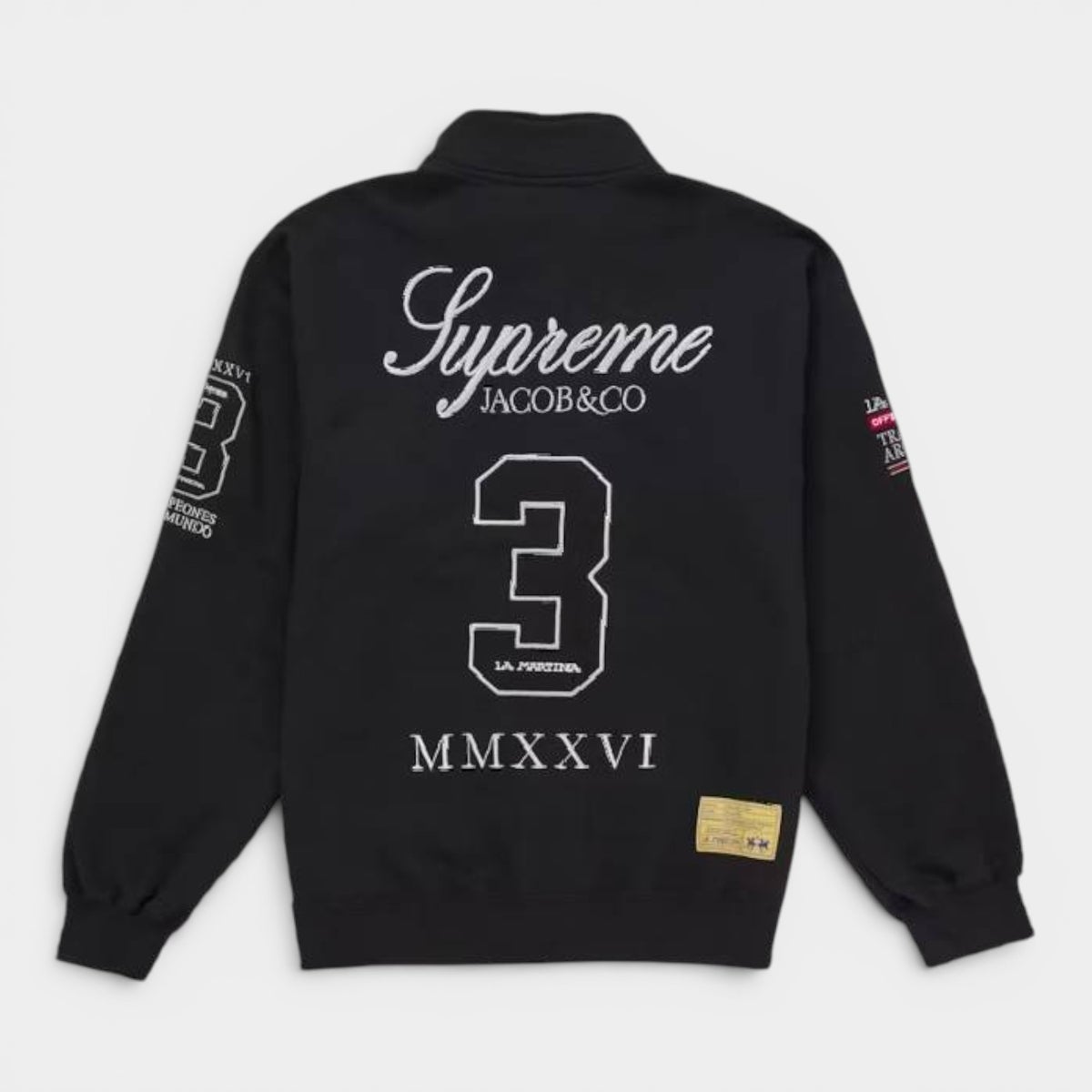 Supreme シュプリーム 2026SS La Martina Zip Up Sweatshirt ラマルティーナ ジップアップスウェット ブラック1