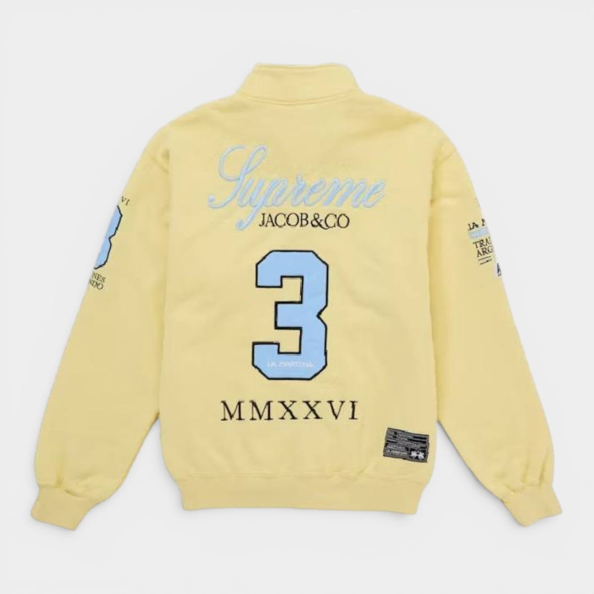  Supreme シュプリーム 2026SS La Martina Zip Up Sweatshirt ラマルティーナ ジップアップスウェット ライトイエロー1