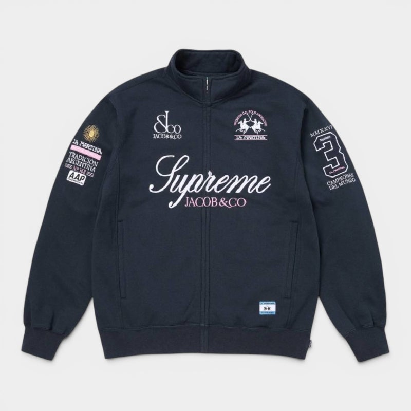 Supreme シュプリーム 2026SS La Martina Zip Up Sweatshirt ラマルティーナ ジップアップスウェット ネイビー