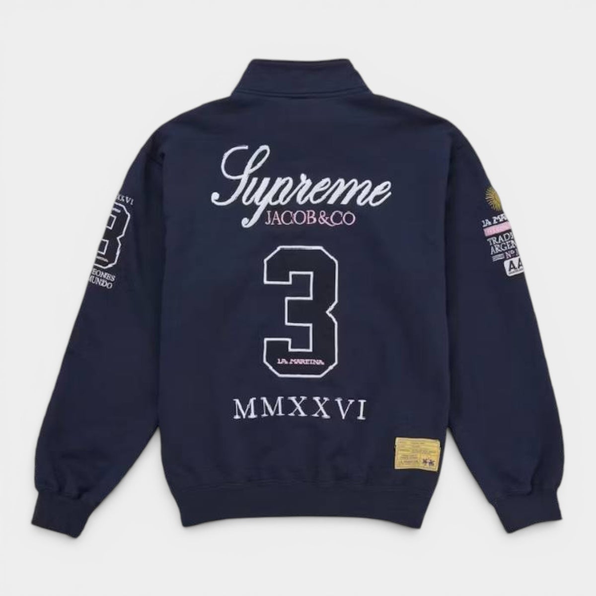 Supreme シュプリーム 2026SS La Martina Zip Up Sweatshirt ラマルティーナ ジップアップスウェット ネイビー2