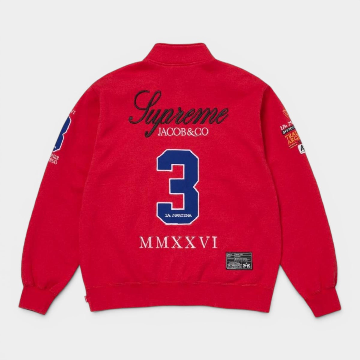 Supreme シュプリーム 2026SS La Martina Zip Up Sweatshirt ラマルティーナ ジップアップスウェット レッド1