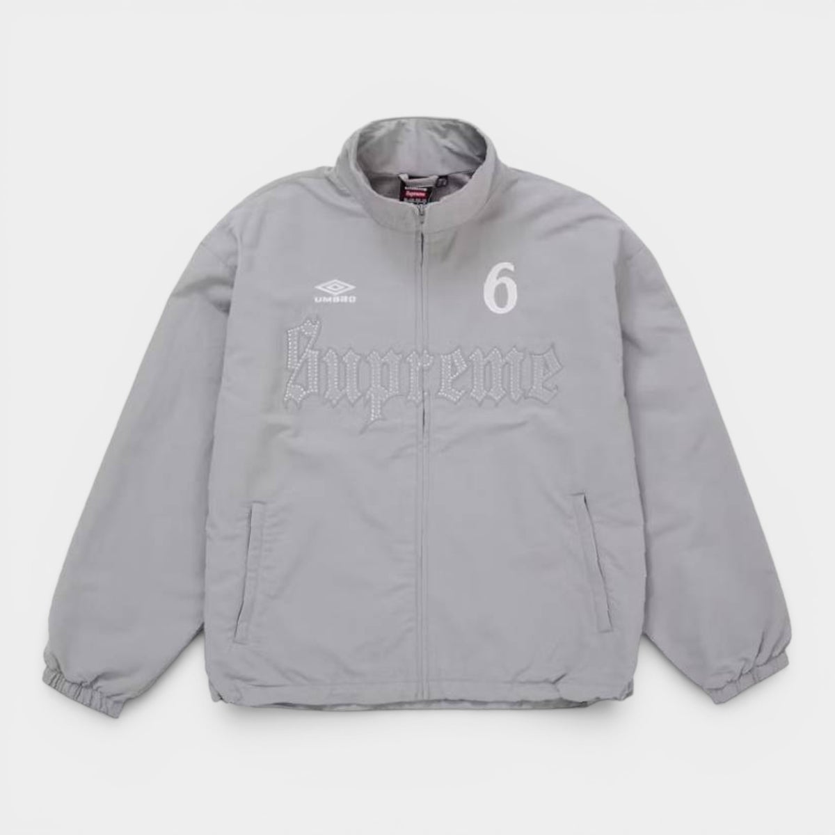 Supreme シュプリーム 2026SS Umbro Rhinestone Track Jacket アンブロ ラインストーン トラックジャケット ライトグレー