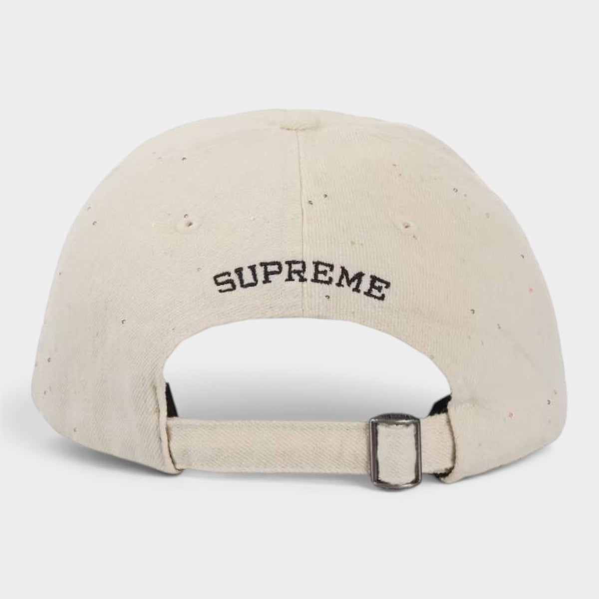  Supreme シュプリーム 2026SS Sequin Denim Classic Logo 6-Panel　シークインデニム クラシックロゴ 6パネルキャップ ナチュラル1