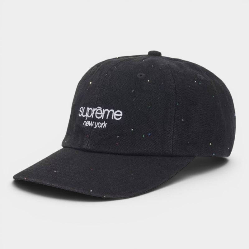 Supreme シュプリーム 2026SS Sequin Denim Classic Logo 6-Panel　シークインデニム クラシックロゴ 6パネルキャップ インディゴ