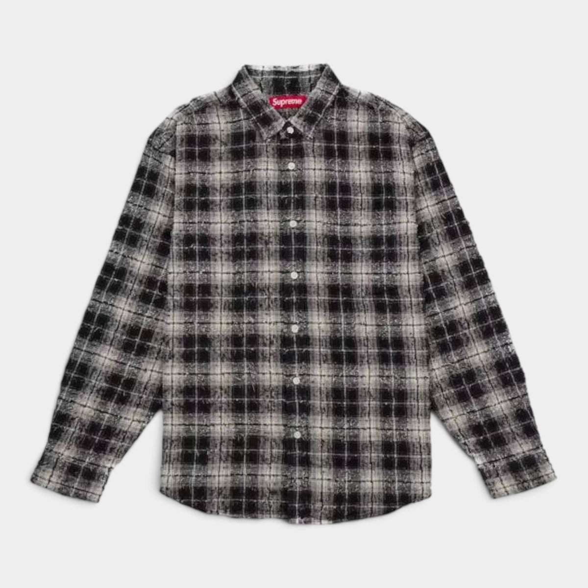 Supreme シュプリーム 2026AW Frayed Textured Plaid Shirt　フレイドテクスチャード プラッドシャツ　ブラック