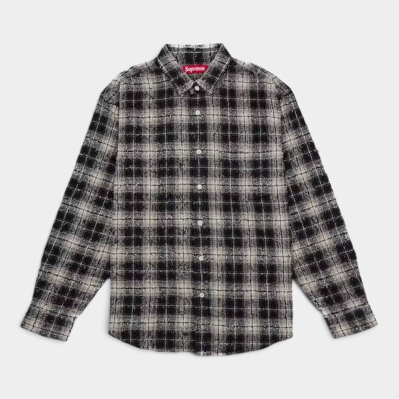 Supreme シュプリーム 2026AW Frayed Textured Plaid Shirt　フレイドテクスチャード プラッドシャツ　ブラック