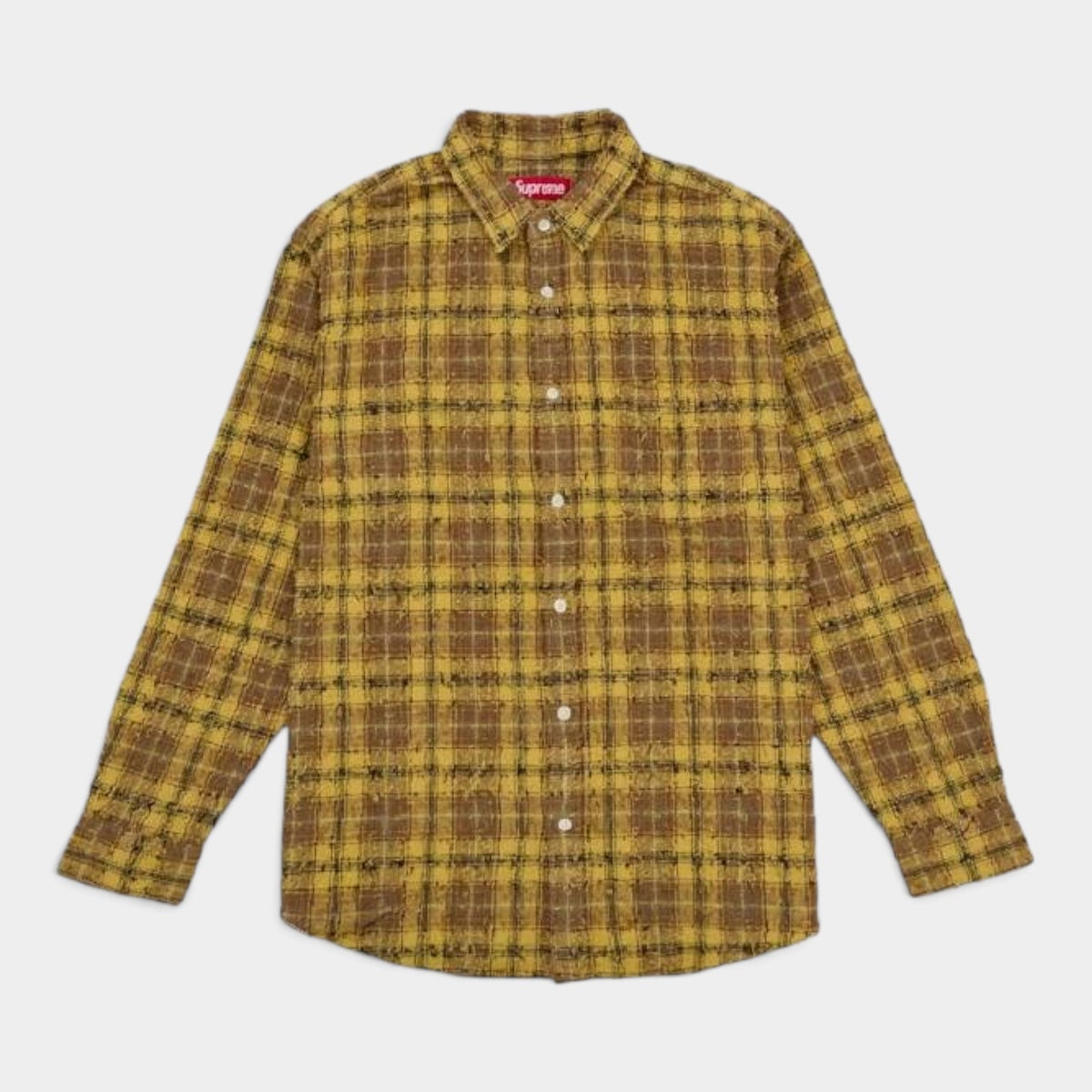 Supreme シュプリーム 2026AW Frayed Textured Plaid Shirt　フレイドテクスチャード プラッドシャツ　ゴールド