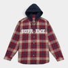 Supreme シュプリーム 2026AW Appliqué Hooded Flannel Shirt　アップリケフーデッド フランネルシャツ　レッド