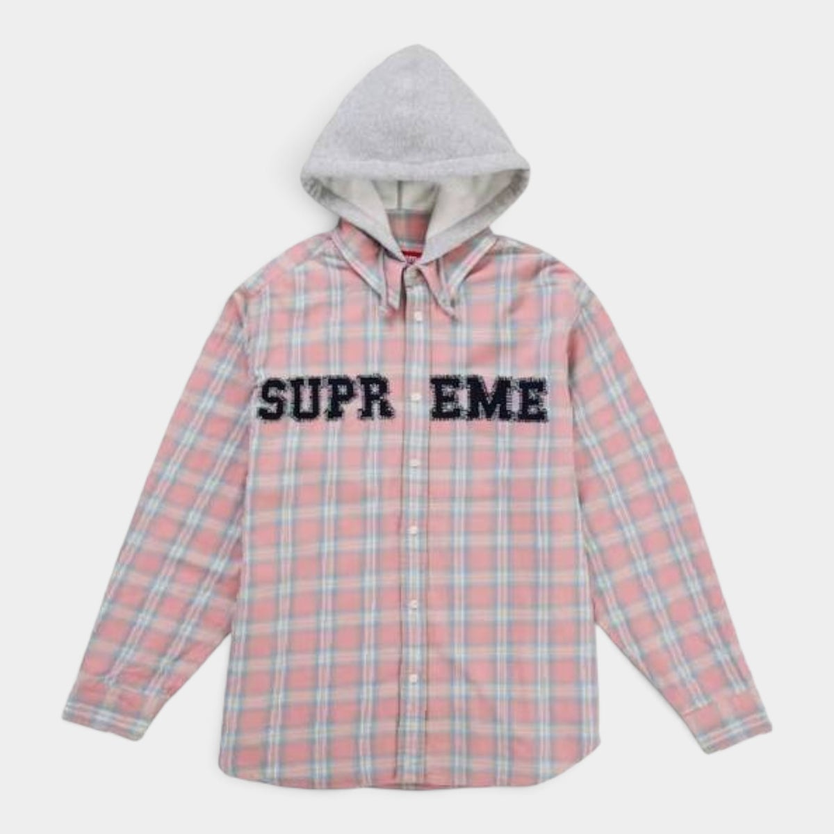 Supreme シュプリーム 2026AW Appliqué Hooded Flannel Shirt　アップリケフーデッド フランネルシャツ　ピンク