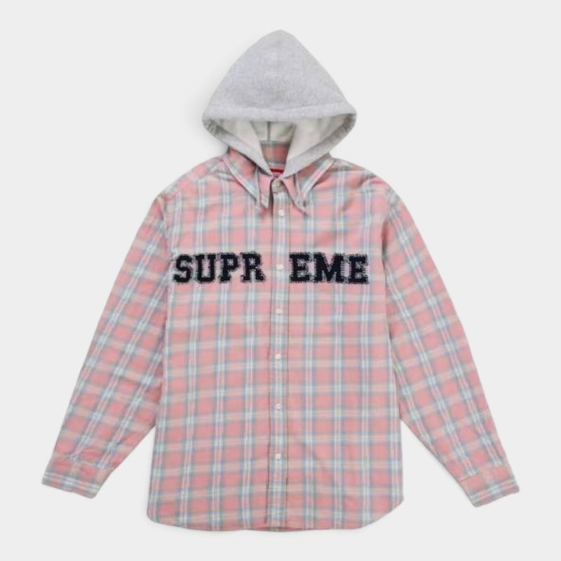 Supreme シュプリーム 2026AW Appliqué Hooded Flannel Shirt　アップリケフーデッド フランネルシャツ　ピンク