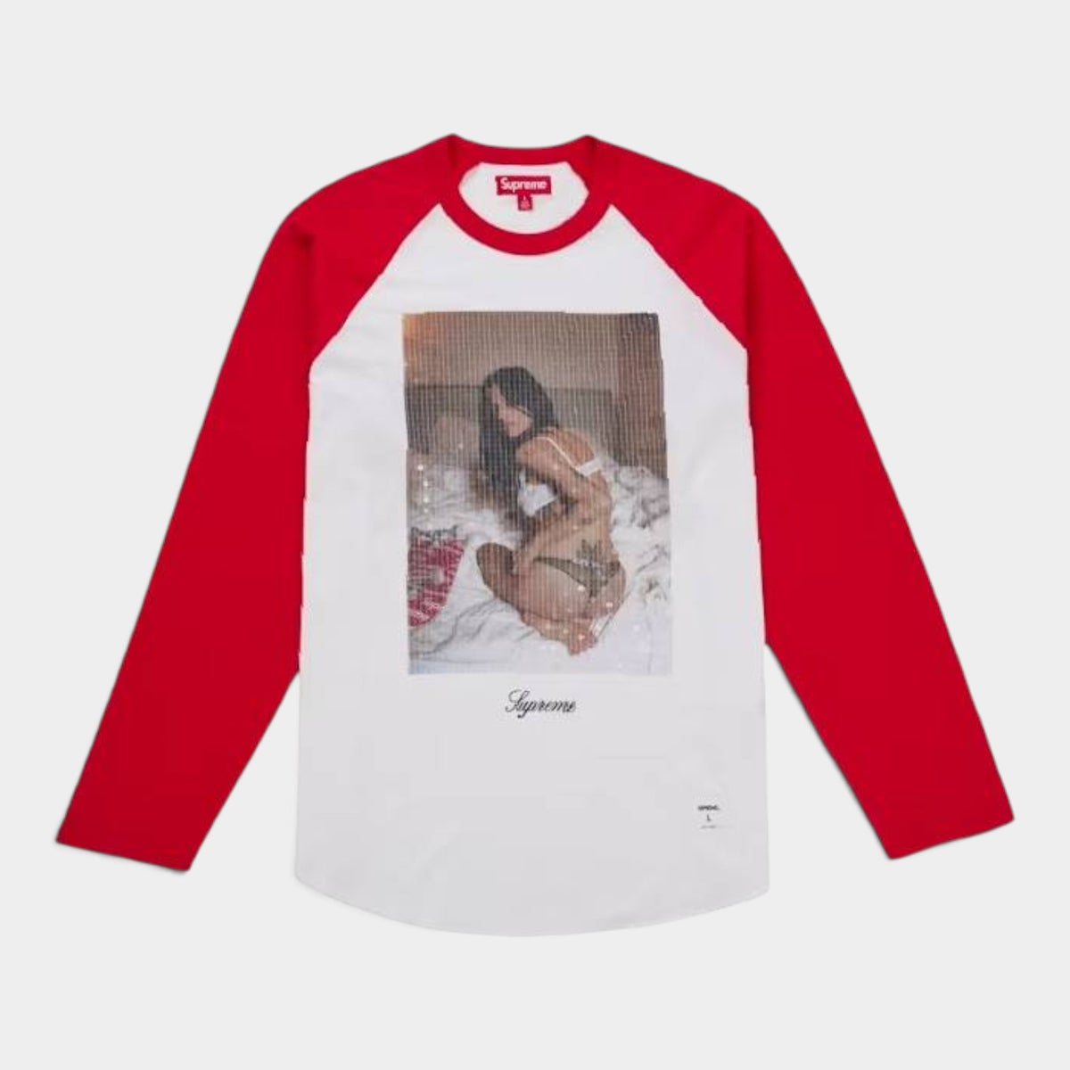 Supreme シュプリーム 2026AW Larry Clark Sequin Raglan L/S Top　ラリークラーク シークインラグランロングスリーブトップTシャツ レッド