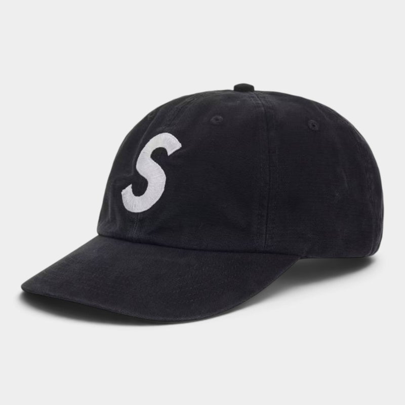 Supreme シュプリーム 2026AW Washed Canvas S Logo 6-Panel Cap ウォッシュドキャンバス Sロゴ 6パネル キャップ ブラック