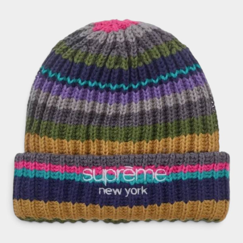 Supreme シュプリーム 2026AW Classic Logo Chunky Ribbed Beanie クラシックロゴ チャンキーリブビーニー　マルチカラー