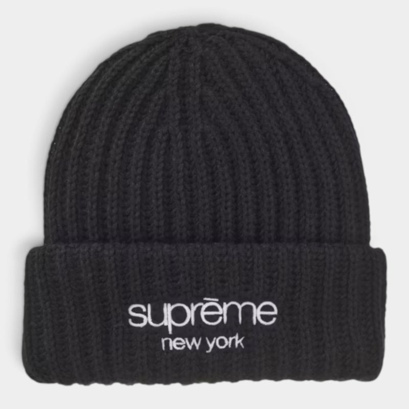 Supreme シュプリーム 2026AW Classic Logo Chunky Ribbed Beanie クラシックロゴ チャンキーリブビーニー　ブラック