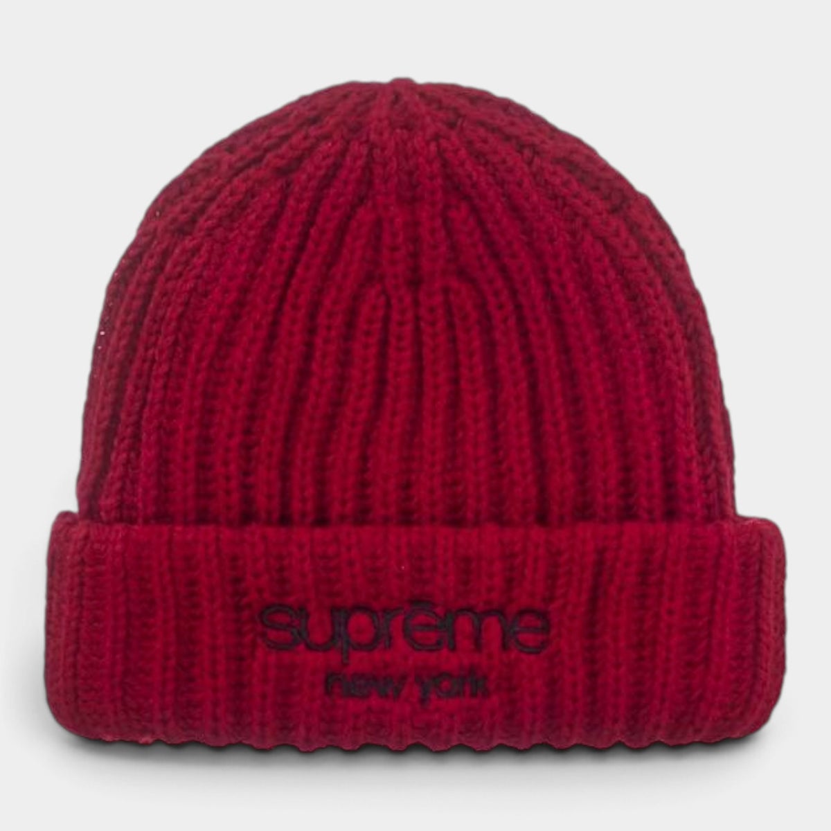  Supreme シュプリーム 2026AW Classic Logo Chunky Ribbed Beanie クラシックロゴ チャンキーリブビーニー　レッド