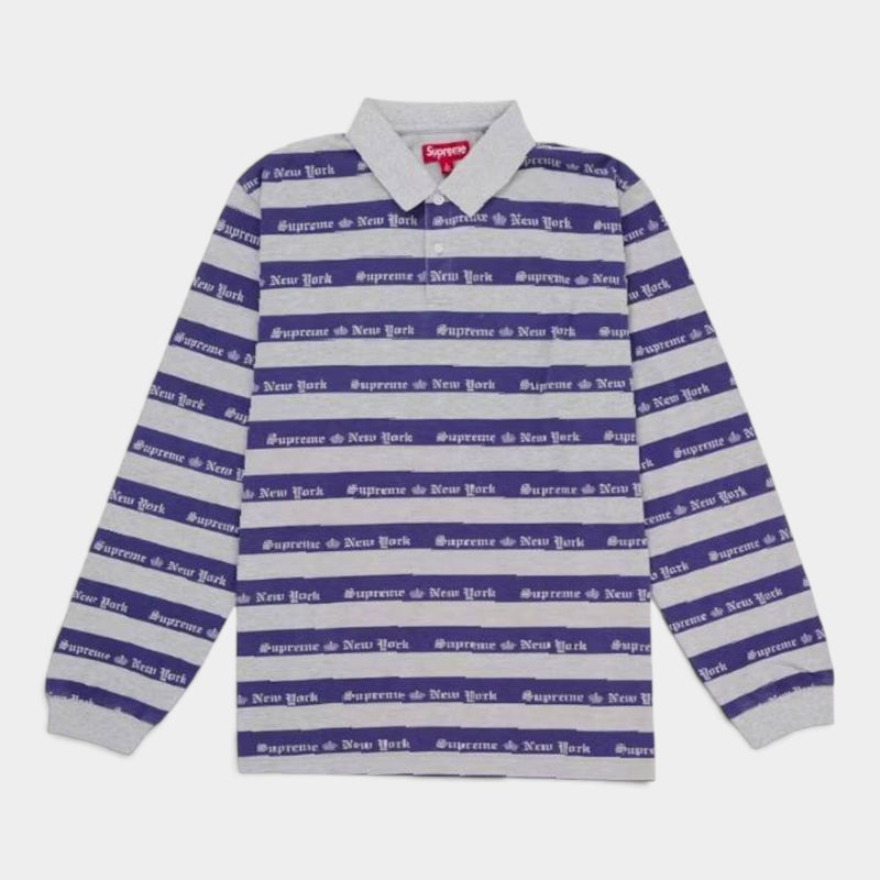  Supreme シュプリーム 2026AW Old English Stripe L/S Polo オールドイングリッシュ ストライプ ロングスリーブ ポロ ヘザーグレー