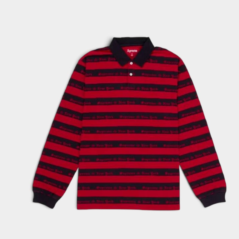 Supreme シュプリーム 2026AW Old English Stripe L/S Polo オールドイングリッシュ ストライプ ロングスリーブ ポロ ネイビー