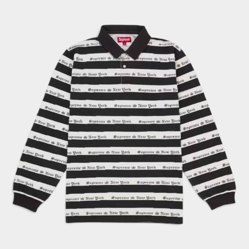 Supreme シュプリーム 2026AW Old English Stripe L/S Polo オールドイングリッシュ ストライプ ロングスリーブ ポロ ブラック