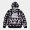  Supreme シュプリーム 2026AW Vanson Leathers Skull Zip Up Hooded Sweater バンソンレザーズ スカル ジップアップ フーデッド セーターブラック1