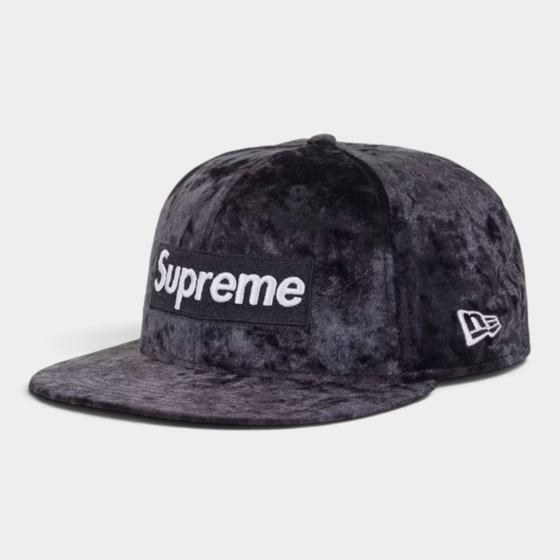 Supreme シュプリーム 2026AW Crushed Velvet Box Logo New Era Cap クラッシュド ベルベット ボックスロゴ ニューエラキャップ ネイビー