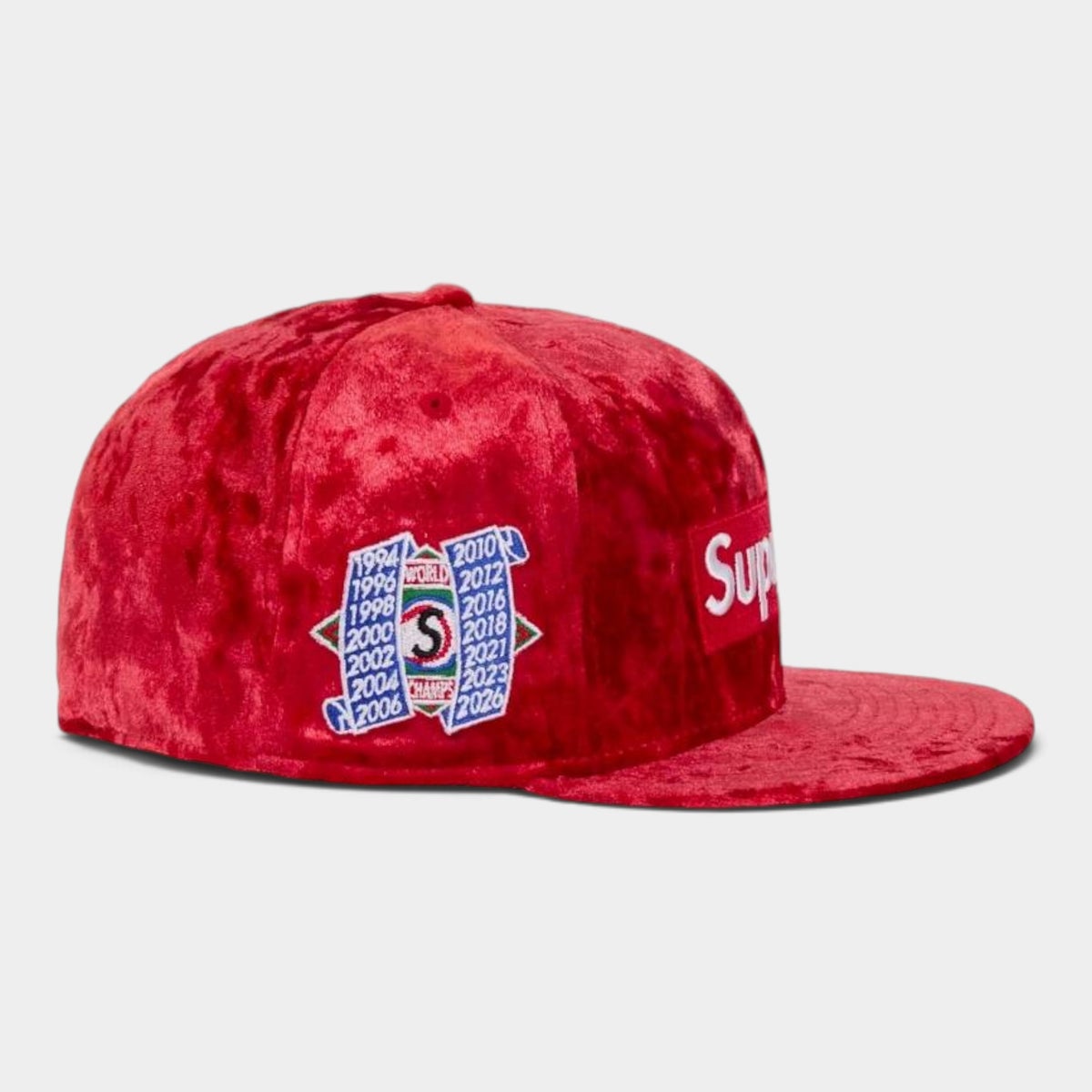 Supreme シュプリーム 2026AW Crushed Velvet Box Logo New Era Cap クラッシュド ベルベット ボックスロゴ ニューエラキャップ レッド