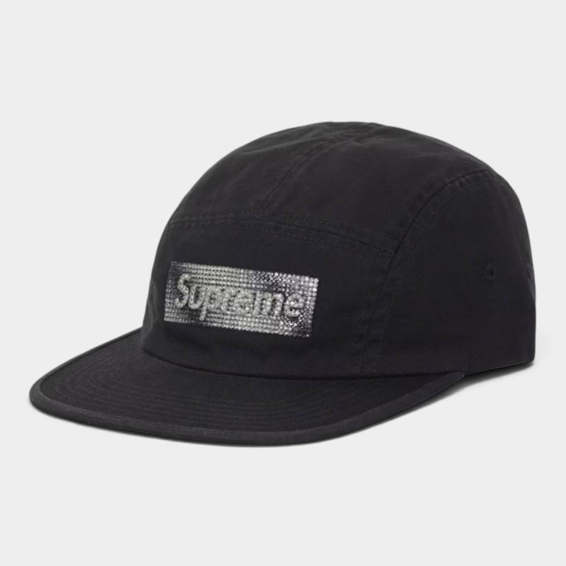  Supreme シュプリーム 2026AW Rhinestone Label Camp Cap ラインストーン レーベル キャンプキャップ ブラック