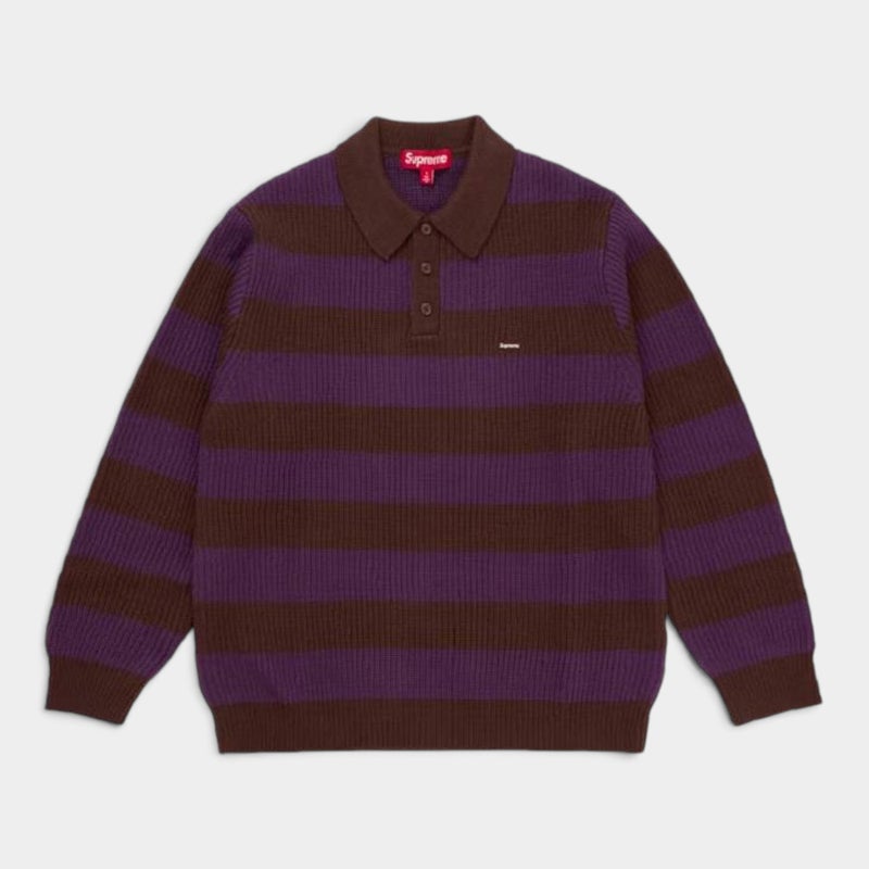 Supreme シュプリーム 2026AW Small Box Sweater Polo スモール ボックス セーター ポロ ブラウンストライプ