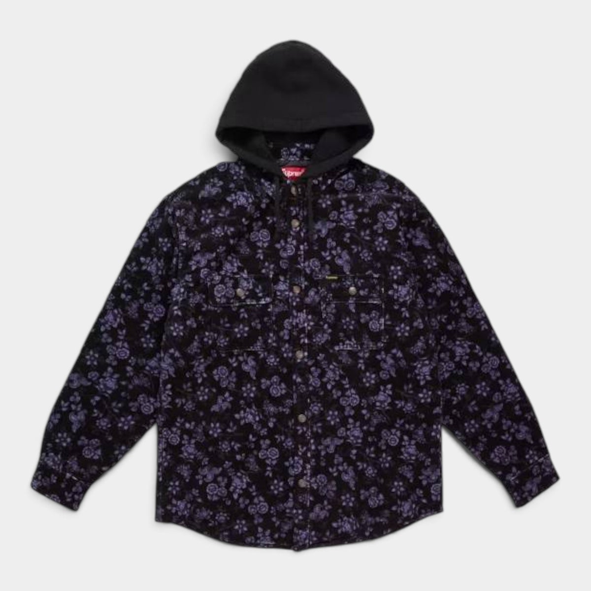  Supreme シュプリーム 2026AW Quilted Lined Hooded Velvet Snap Shirt　キルテッド ラインド フーデッド ベルベット スナップ シャツ　フローラル