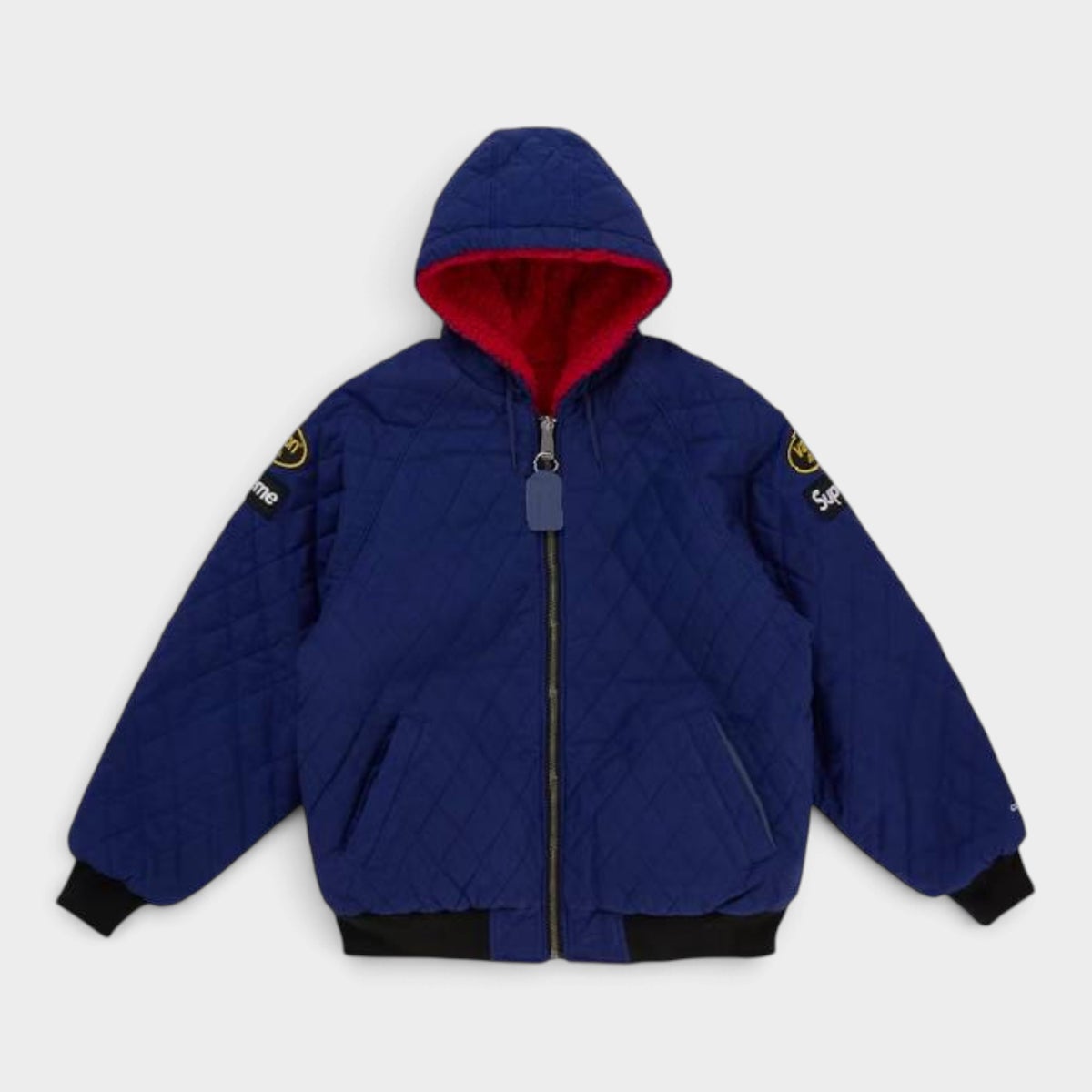 Supreme シュプリーム 2026AW Vanson Leathers Reversible Quilted Hooded Jacket バンソンレザーズ リバーシブル キルテッド フーデッドジャケット　ネイビー