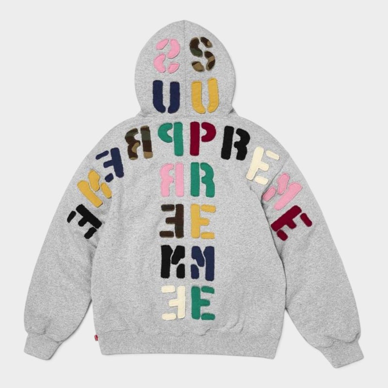 Supreme シュプリーム 2026AW Mirrored Applique Hooded Sweatshirt ミラード アップリケ フーデッドスウェットパーカー ヘザーグレー