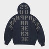 Supreme シュプリーム 2026AW Mirrored Applique Hooded Sweatshirt ミラード アップリケ フーデッドスウェットパーカー ネイビー