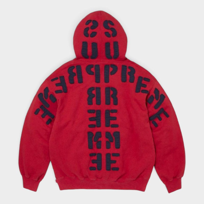 Supreme シュプリーム 2026AW Mirrored Applique Hooded Sweatshirt ミラード アップリケ フーデッドスウェットパーカー レッド