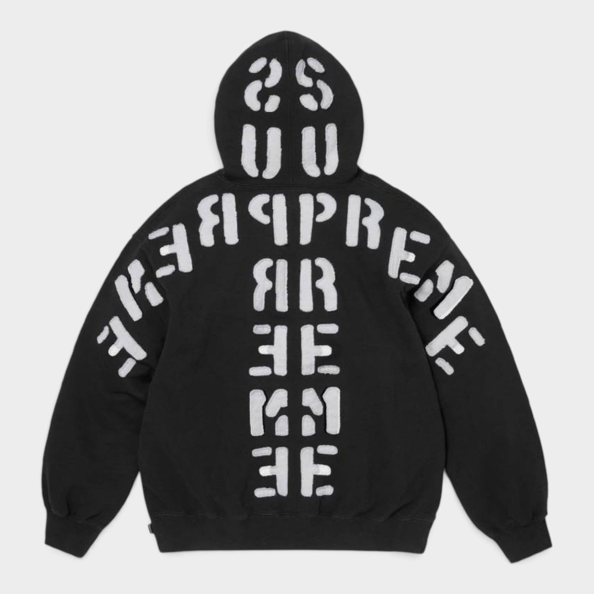 Supreme シュプリーム 2026AW Mirrored Applique Hooded Sweatshirt ミラード アップリケ フーデッドスウェットパーカー ブラック