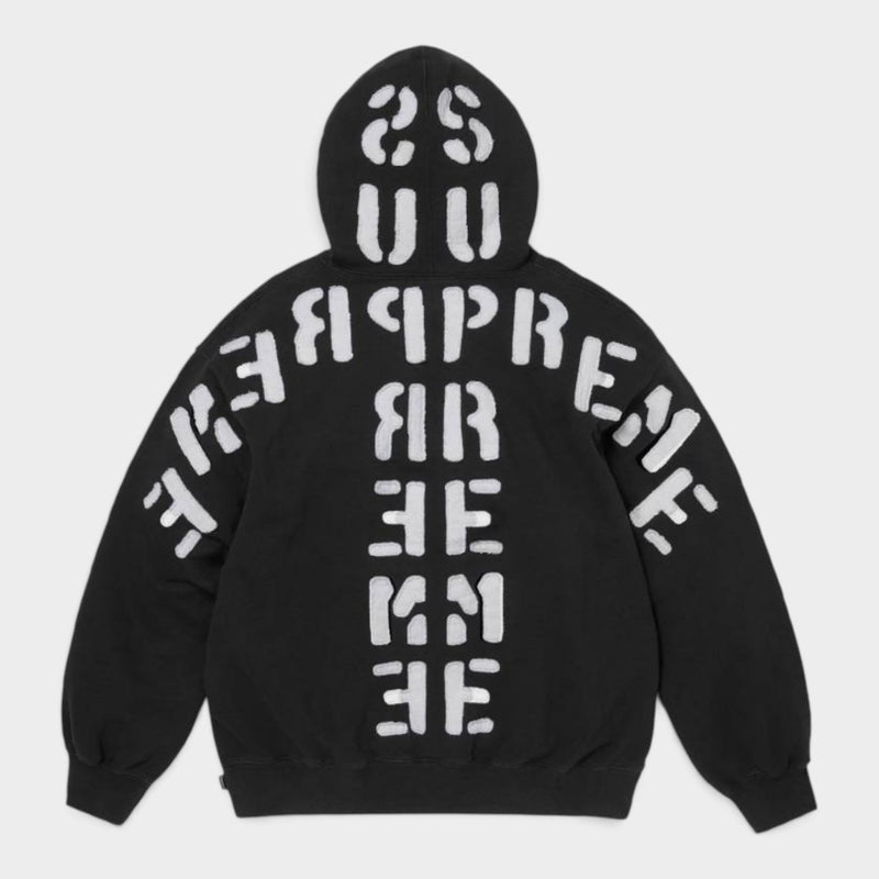 Supreme シュプリーム 2026AW Mirrored Applique Hooded Sweatshirt ミラード アップリケ フーデッドスウェットパーカー ブラック